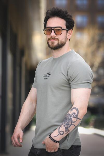 Oksit Ανδρικό μπλουζάκι Slow Lives Waffle Fabric Crew Neck με στάμπα