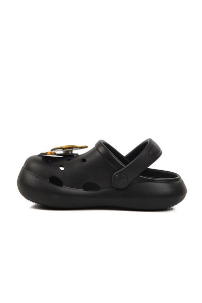 WALKWAY Black Girl's Slippers with Yumurcak P Model