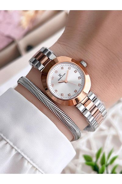 Daniel Klein Steel Cord 3 Atm Water Resistant Special Design Women Wristwatch+Bracelet Vs.Blkt.0217