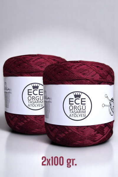 Ece Örgü Tasarım Atölyesi ميرلوت حبل حياكة يدوية من القطن المرسيري متعدد الطب...