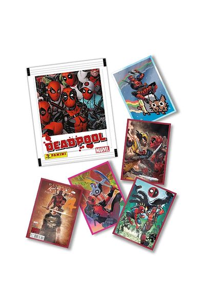 Panini Marvel Deadpool Sticker Collection (40 Stickers + 10 Cards) 10 Pack Set