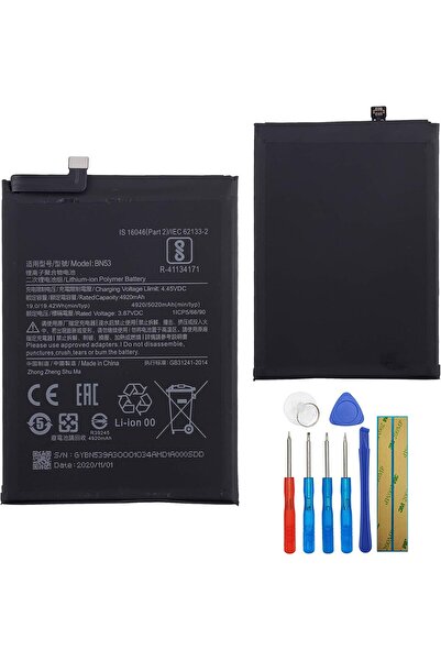 TamirCep Xiaomi Redmi Note 9 Pro Bn53 Uyumlu Batarya Pil Tamir Seti Ve Pil Bandı Hediyeli