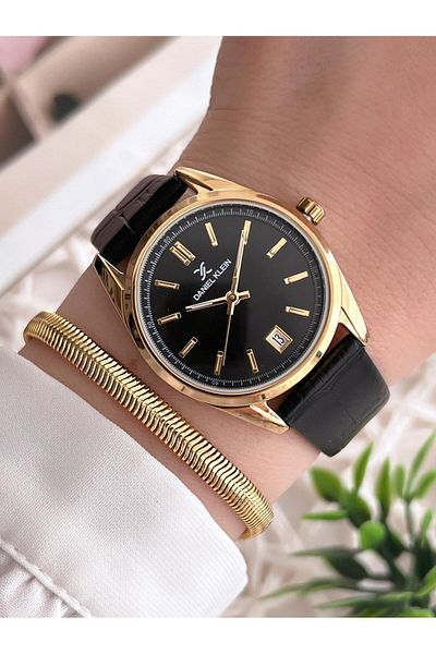 Daniel Klein Steel Cord 3 Atm Water Resistant Special Design Women Wristwatch+Bracelet Vs.Blkt.0227