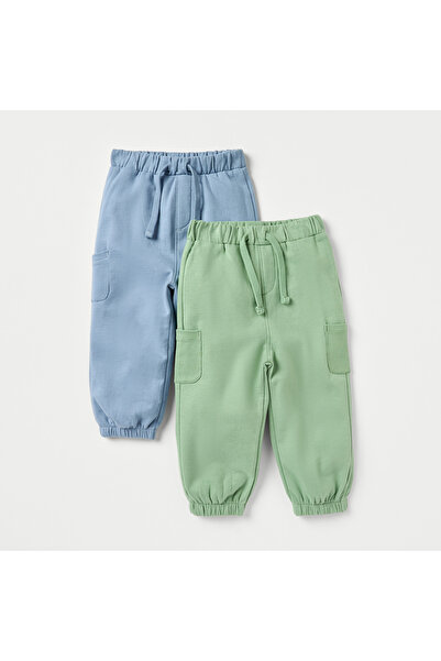 Juniors Solid Joggers with Pockets - Set of 2