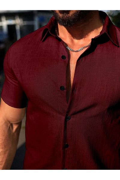 YNGMENCLASS Non-Sweating Textured Men's Shorts Shirt Set
