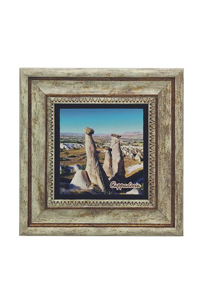 Sadrazam Cappadocia Ürgüp Fairy Chimneys (Three Beauties) - Printed Natural Stone Painting (20 X 20 Krt-158)