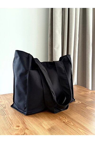 LUNAFEL Siyah Körüklü Kanvas El Kol Ve Omuz Çantası - Su Geçirmez Kumaş-bez Çanta