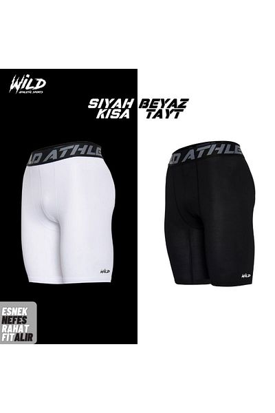 Wild Athletic Sports Fotbal scurt - Jambiere sport Pro pentru laptop, pachet dublu alb-negru