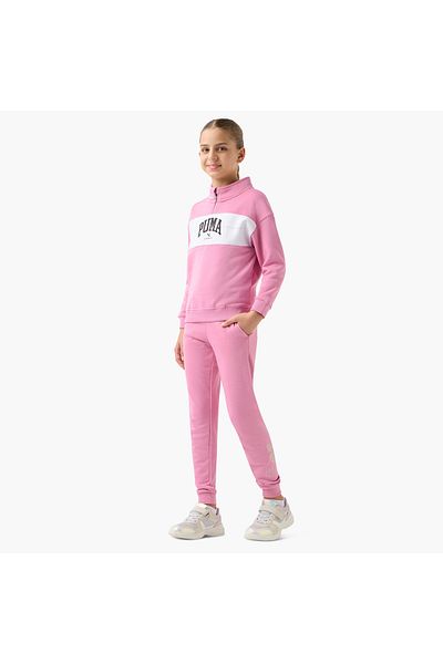 Puma Logo Print Joggers with Elasticated Waistband and Pockets