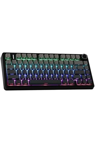 Aula لوحة مفاتيح الألعاب الميكانيكية Epomaker x Aula F75 باللون الأسود أومبري RGB