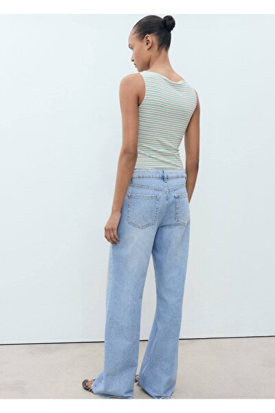 MANGO Woman Μπλούζα με ριγέ λαιμόκοψη