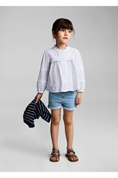 MANGO Baby Kıvrılmış Paçalı Denim Şort