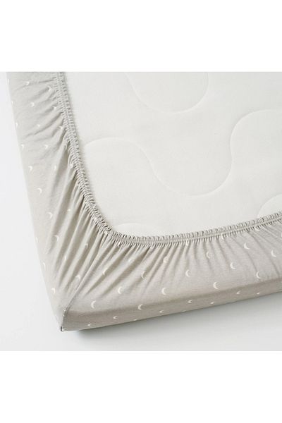 IKEA Premium Quality Bed Sheet Set Elastic 60X120 Cm, 2 Pieces White-Brown