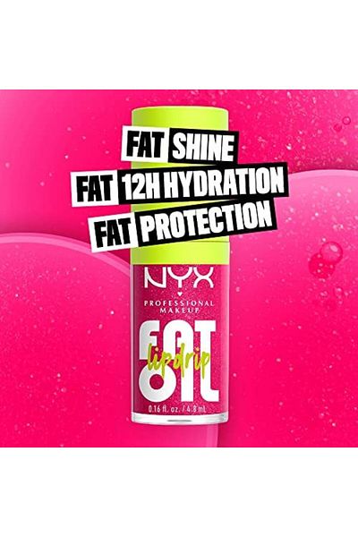 NYX Professional Makeup Fat Oil Lip Drip, Moisturizing, Shiny, Vegan Tinted Lip Gloss, Non-Sticky Fi
