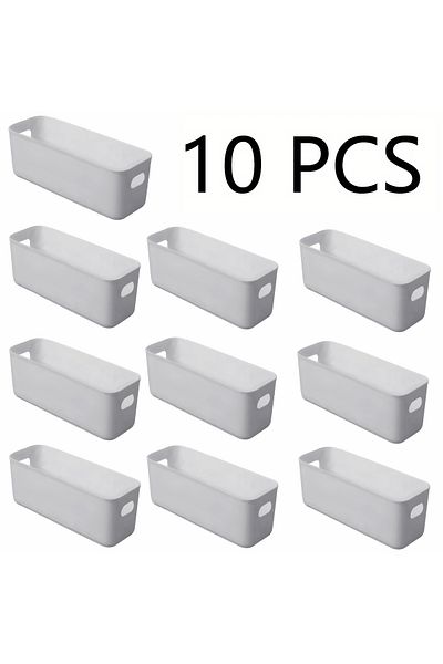 Choice Grey 10pcs multifunctional storage box durable large-capacity desktop storage box underwear storage