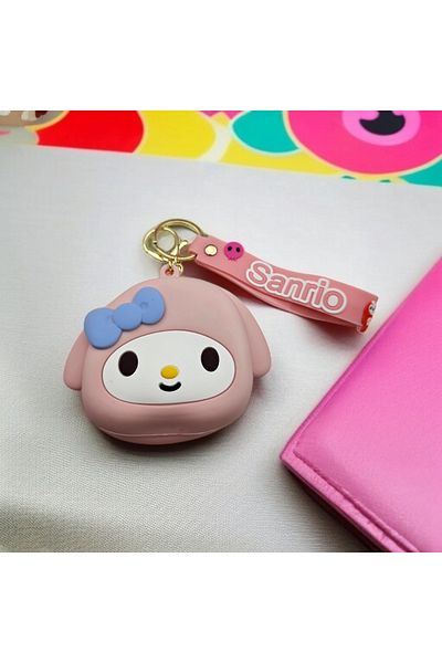 Meyra Accessories Sanrio Kawai Wallet Mini Silicone Soft Zipper Keychain with Wallet Plush Toy