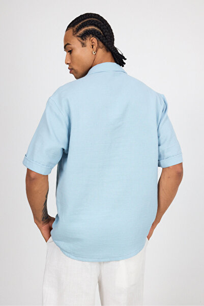 İLKCET MODA Вишита сорочка з мусліну з льону