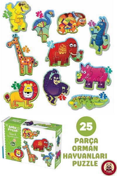 giffy Educational Forest Animals Puzzle for Ages 2 and over (25 Pieces)