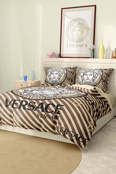 Marcalanya طقم غطاء لحاف من نسيج الساتان القطني مزدوج مقاس 6 قطع طباعة رقمية ...