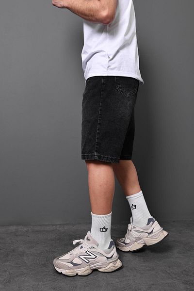 Slatra Ανδρικό τζιν σορτς Anthracite Baggy