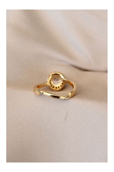yucasu Gold Color Solitaire Design Adjustable Metal Ring