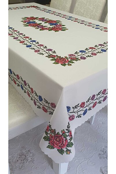 WENESSİ Güllü baskılı kumaş masa örtüsü 150x220