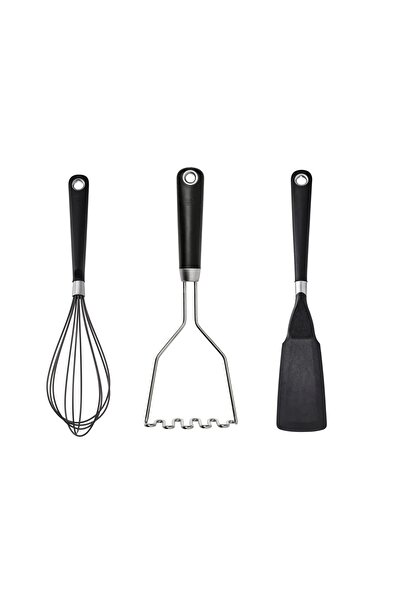 IKEA 3'lü Mutfak Gereçleri Seti İkea Patates Ezici + Çırpıcı + Düz Spatula Ye...