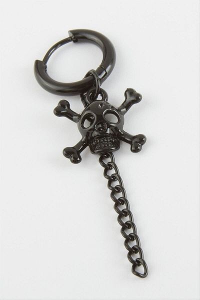 AKSESUARIM Men's Skull Steel Earrings