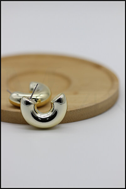 MAZEN Minimal & Light Silver Color Curved Earrings Everyday and Stylish Use