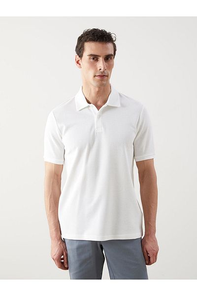 LC Waikiki Standard Mold Textured Waffle Fabric Men's Polo Neck T-Shirt
