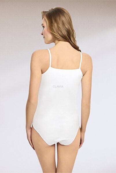 clavia Λευκό λουράκι με κουμπωτό βαμβακερό εσώρουχο παπούτσια