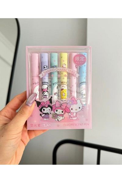 EyER Shoping Set of 6 Highlighter Pens with Black Ink