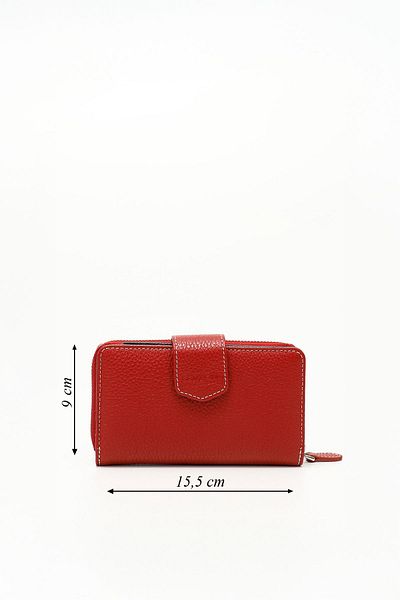 GÖNDERİ(R) RED BLUE Genuine Leather Women's Wallet 06246