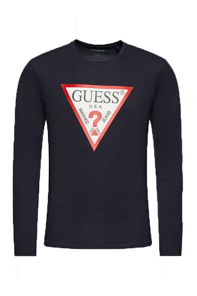 Guess GUESS CN LS ORIGINAL LOGO bărbați mânecă lungă neagră