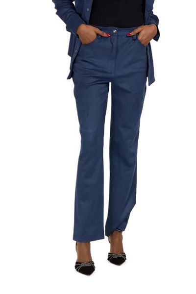 Guess Pantaloni de damă KELLY STRAIGHT bleumarin