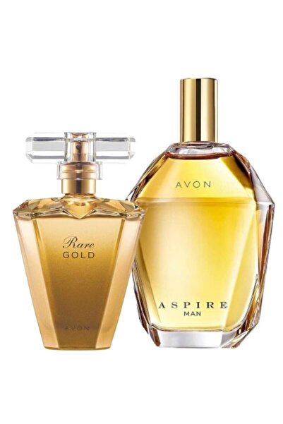 AVON Rare Gold Edp 50 ml Kadın Parfüm ve Aspire Man Edt 75 ml Erkek Parfüm Pa...