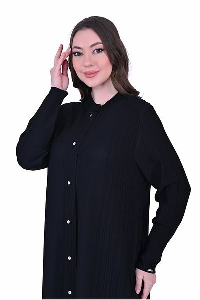 Invee İnvee 6988 Ribbed Black Knitwear Cardigan
