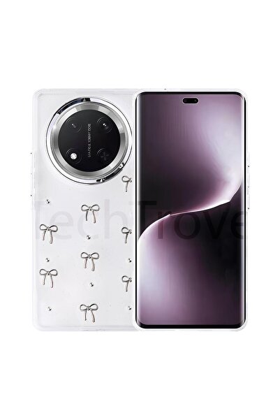 TechTrove Honor Magic 7 Lite Uyumlu Kılıf Airbag Tasarımlı Simli Şeffaf Kapak
