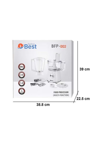Techno Best 600W Food Processor, White-BFP-002