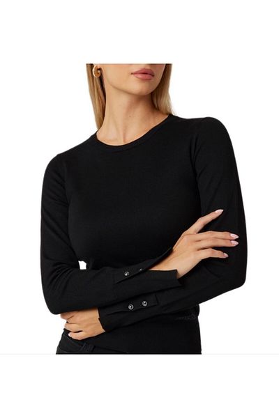 Guess Hanorac de dama ELINOR RN LS SWTR negru