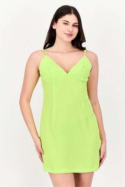 Cropp Women Plain Mini Dress, Lime Green