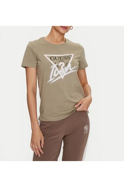 Guess SS CN ICON TEE women's t-shirt green