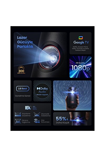Nebula Capsule 3 Laser 1080p Mini Hd Projeksiyon Cihazı