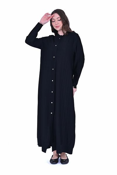 Invee İnvee 6988 Ribbed Black Knitwear Cardigan