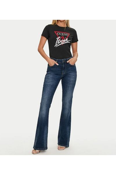 Guess Tricou dama GUESS SS CN ICON TEE, negru