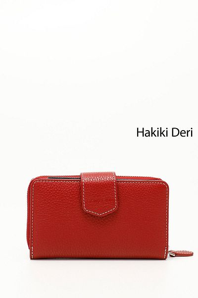 GÖNDERİ(R) RED BLUE Genuine Leather Women's Wallet 06246