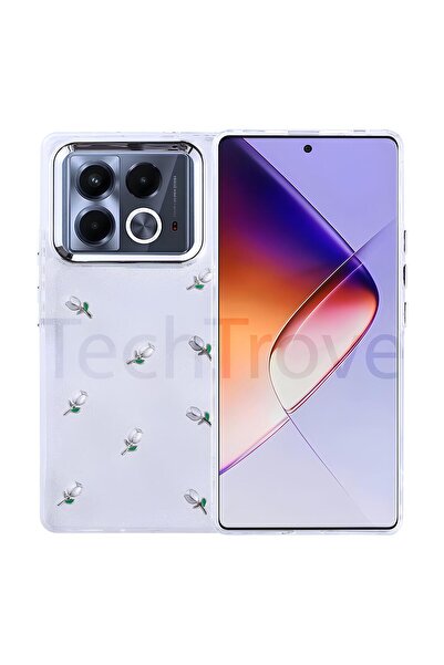 TechTrove İnfinix Note 40 Pro Kılıf Airbag Tasarımlı Simli Şeffaf Kapak