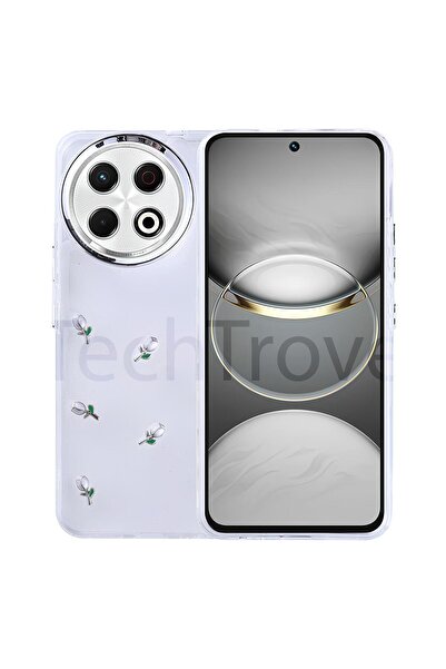 TechTrove Tecno Spark 30 Pro Kılıf Airbag Tasarımlı Simli Şeffaf Kapak
