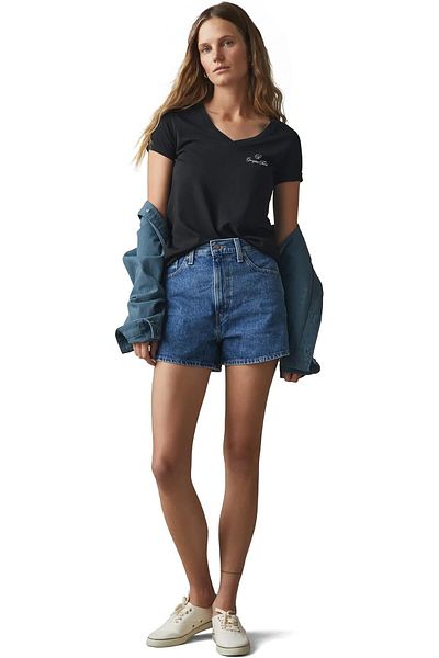 GIORGINA FERRI Tricou premium pentru femei ESS Logo cu decolteu în V Irina