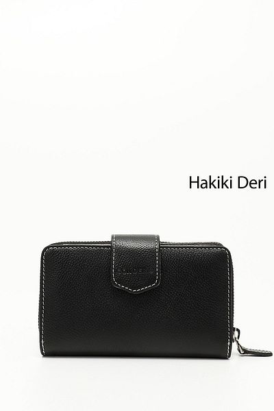 GÖNDERİ(R) BLACK ANTHRACITE Genuine Leather Women's Wallet 06246